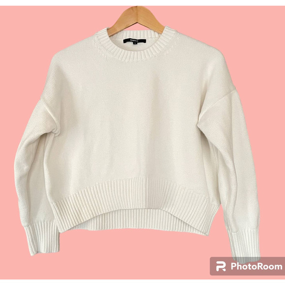 Quince Sweaters - Quince Sweater 100% Organic Cotton Boyfriend Crew Neck Off White Size Small